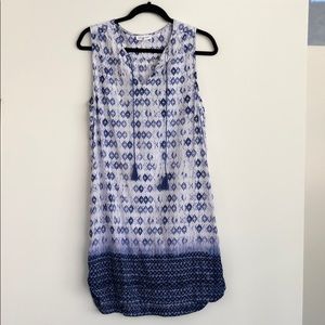 Beachlunchlounge Blue Patterned High Low Dress